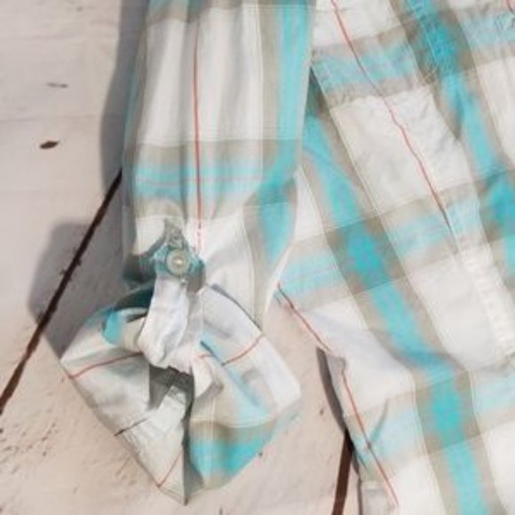 Aeropostale Turquoise Plaid button down shirt - Picture 5 of 6